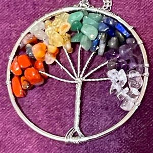 Tree of Life Chakra Pendant with adjustable 29” silver necklace